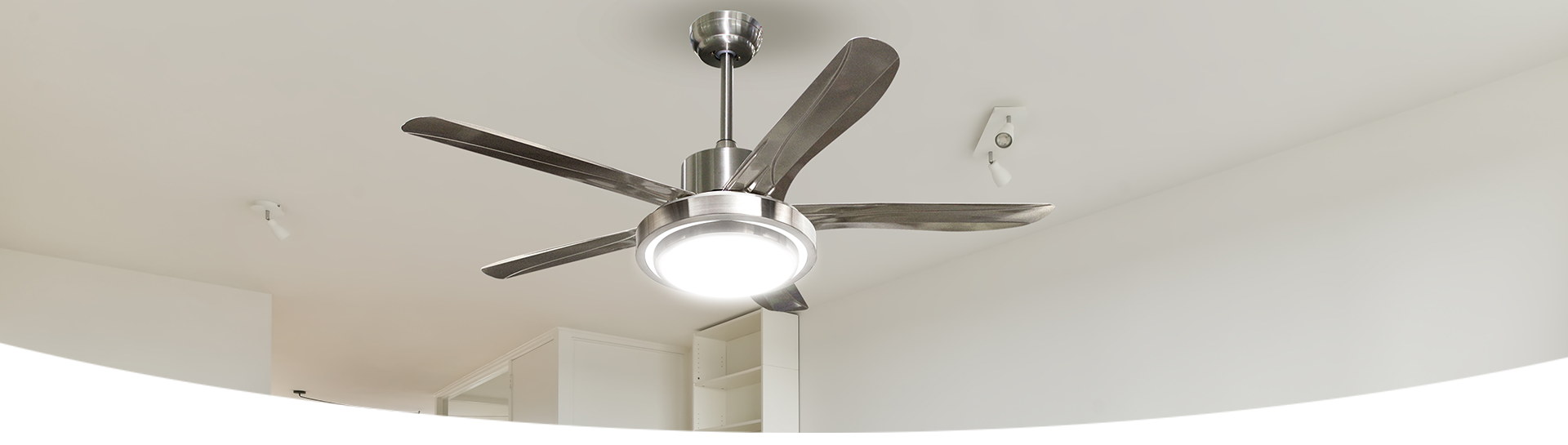Ventilador Huracán Inox con luz